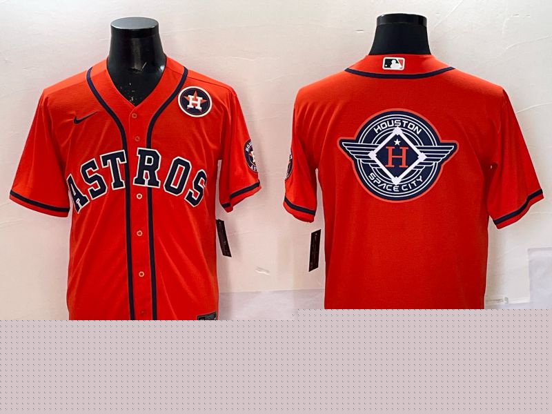 Men 2025 Houston Astros Blank Orange Nike MLB Jersey style 077->cleveland indians->MLB Jersey